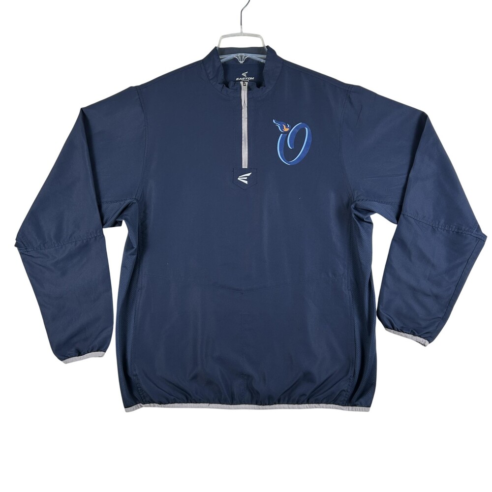 Easton Jacket Mens Large Blue 1/4 Zip Pullover Baseball Windbreaker A167510